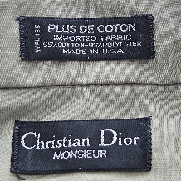 Christian Dior Monsieur Long Sleeve Button Down Shirt Size 16/34-35 Green - Picture 6 of 7